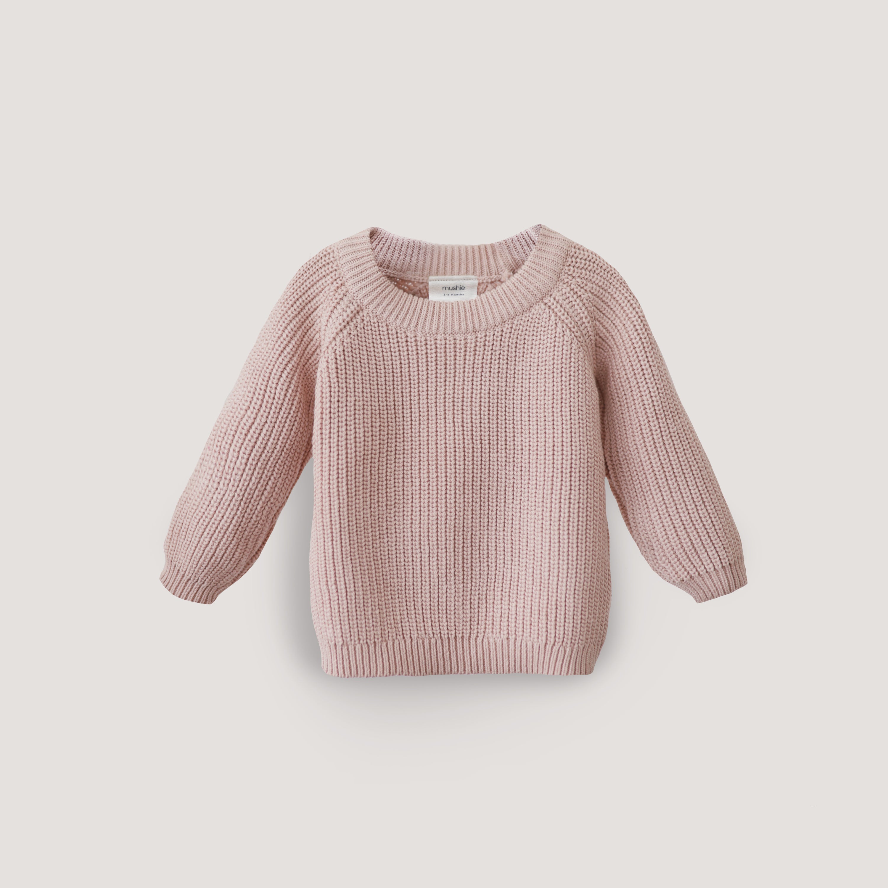 Mushie Chunky Knit Sweater Blush | Playroom Avenue