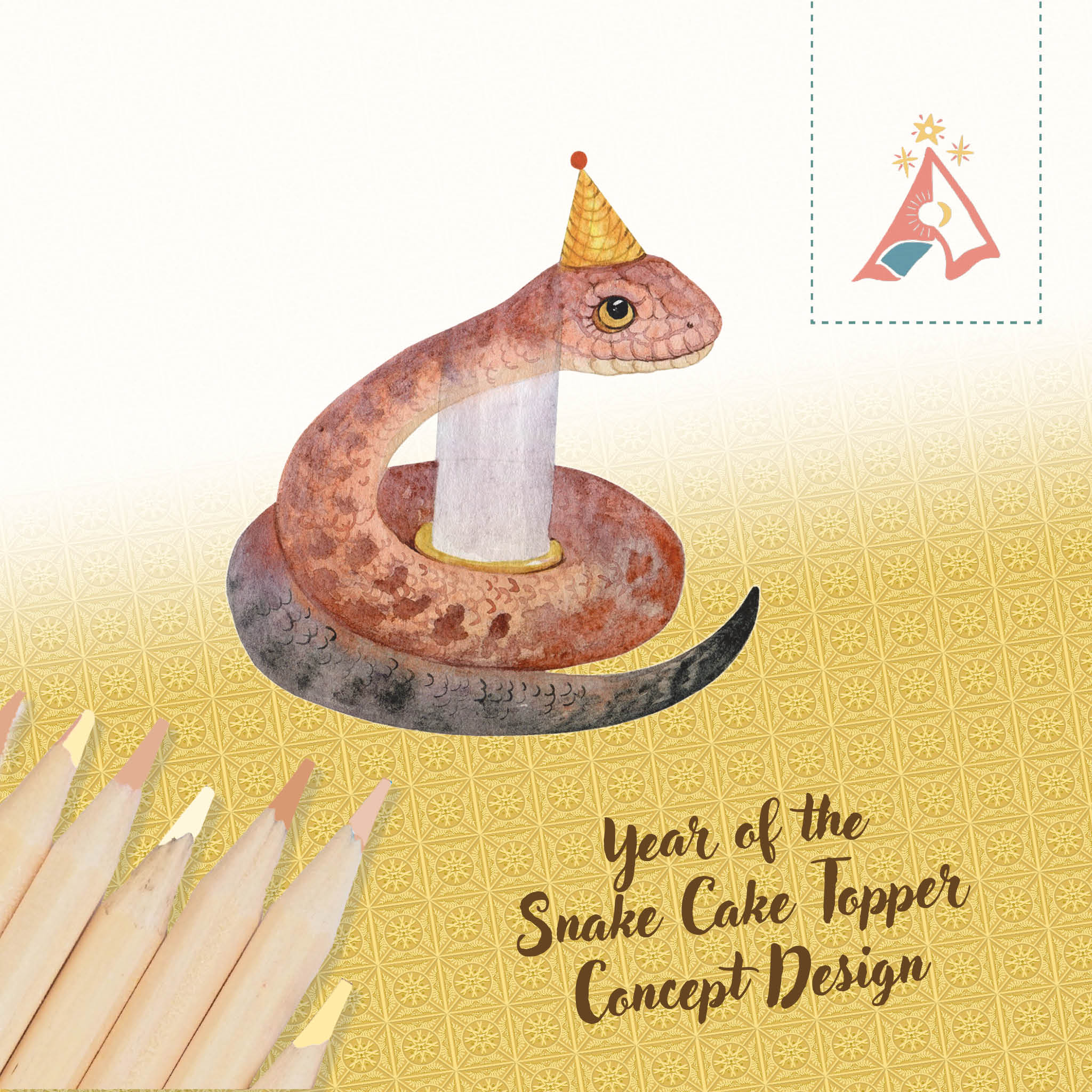 Camp Hollow Year of the Snake Cake Topper | Porcelain Party Animal | Candle Holder | Chinese Zodiac | Playroom Avenue