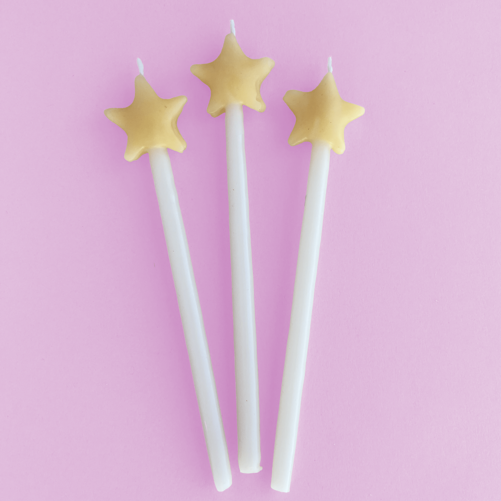 Camp Hollow Yellow Star Shaped Birthday Candle Set (x3) | Playroom Avenue