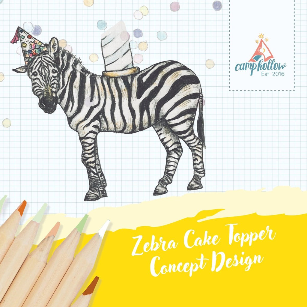 Camp Hollow Zebra Cake Topper