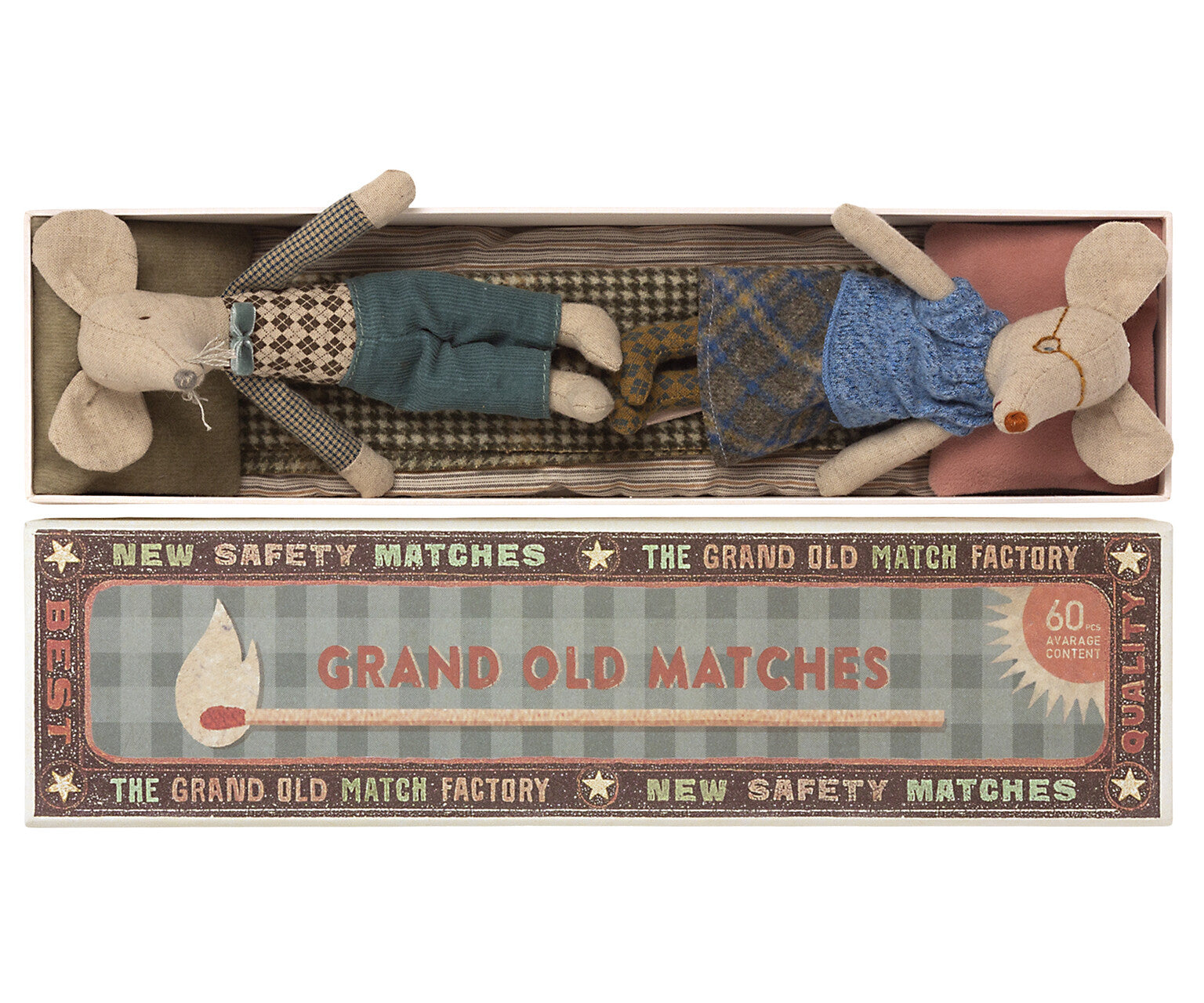 Maileg Grandma & Grandpa Mice in Matchbox