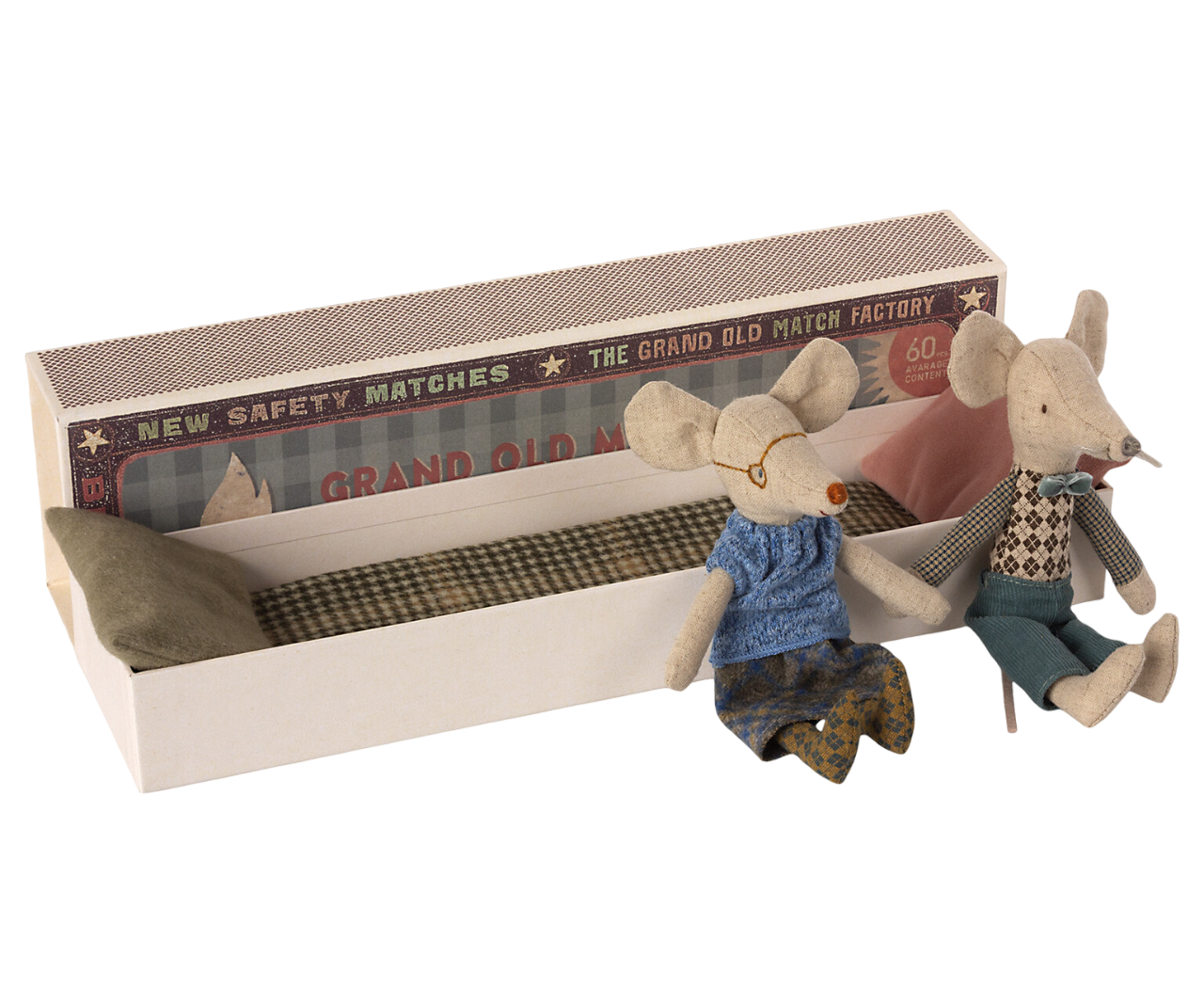 Maileg Grandma & Grandpa Mice in Matchbox