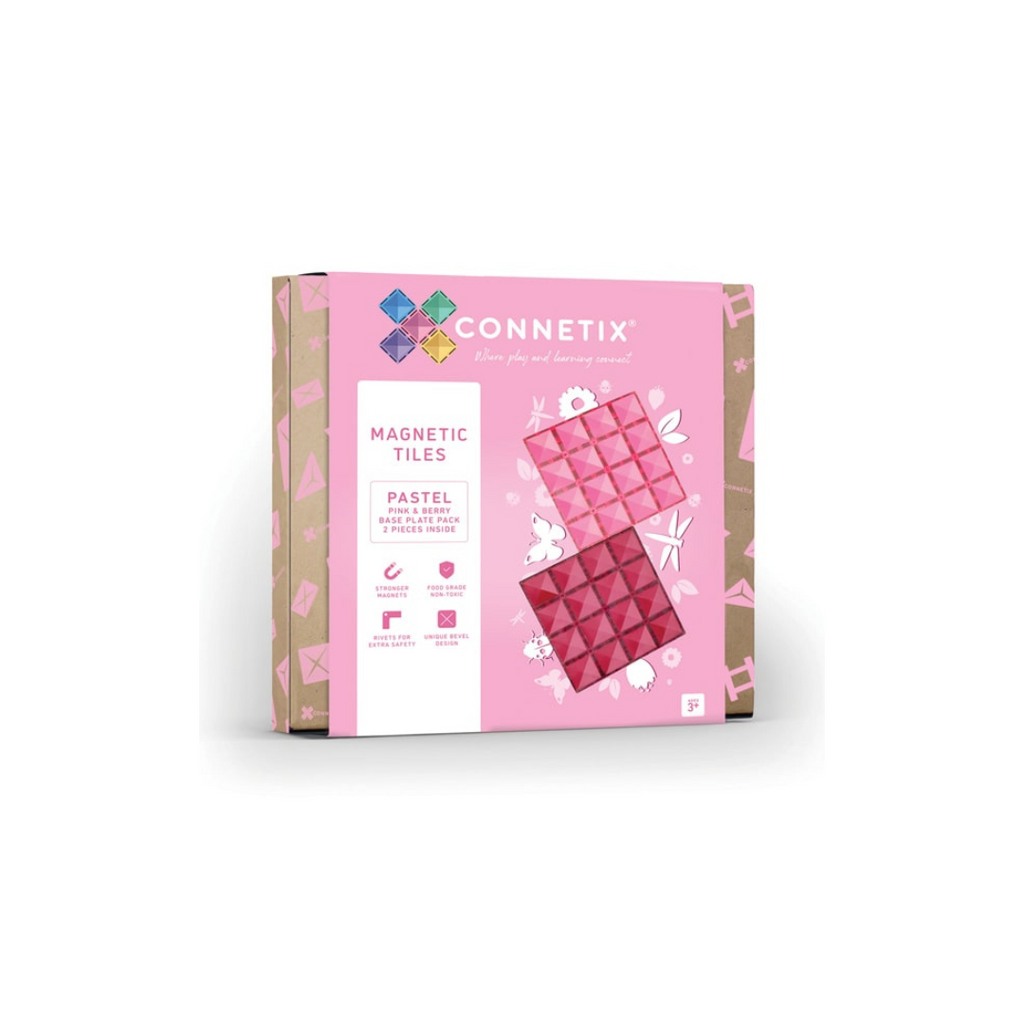Connetix Base Plate Pack Pastel Pink & Berry (2 Pieces)