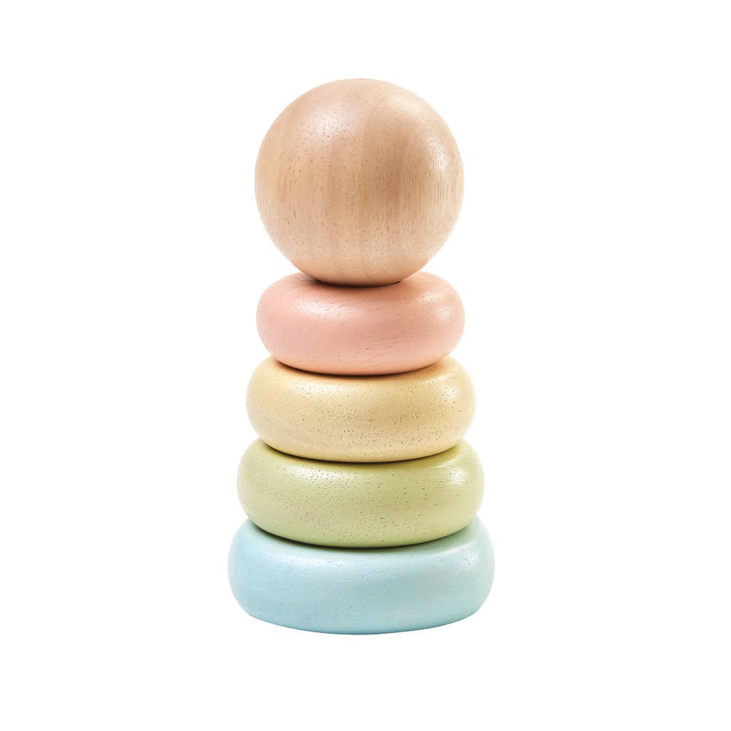 Small Wooden Ring Stacker Pastel
