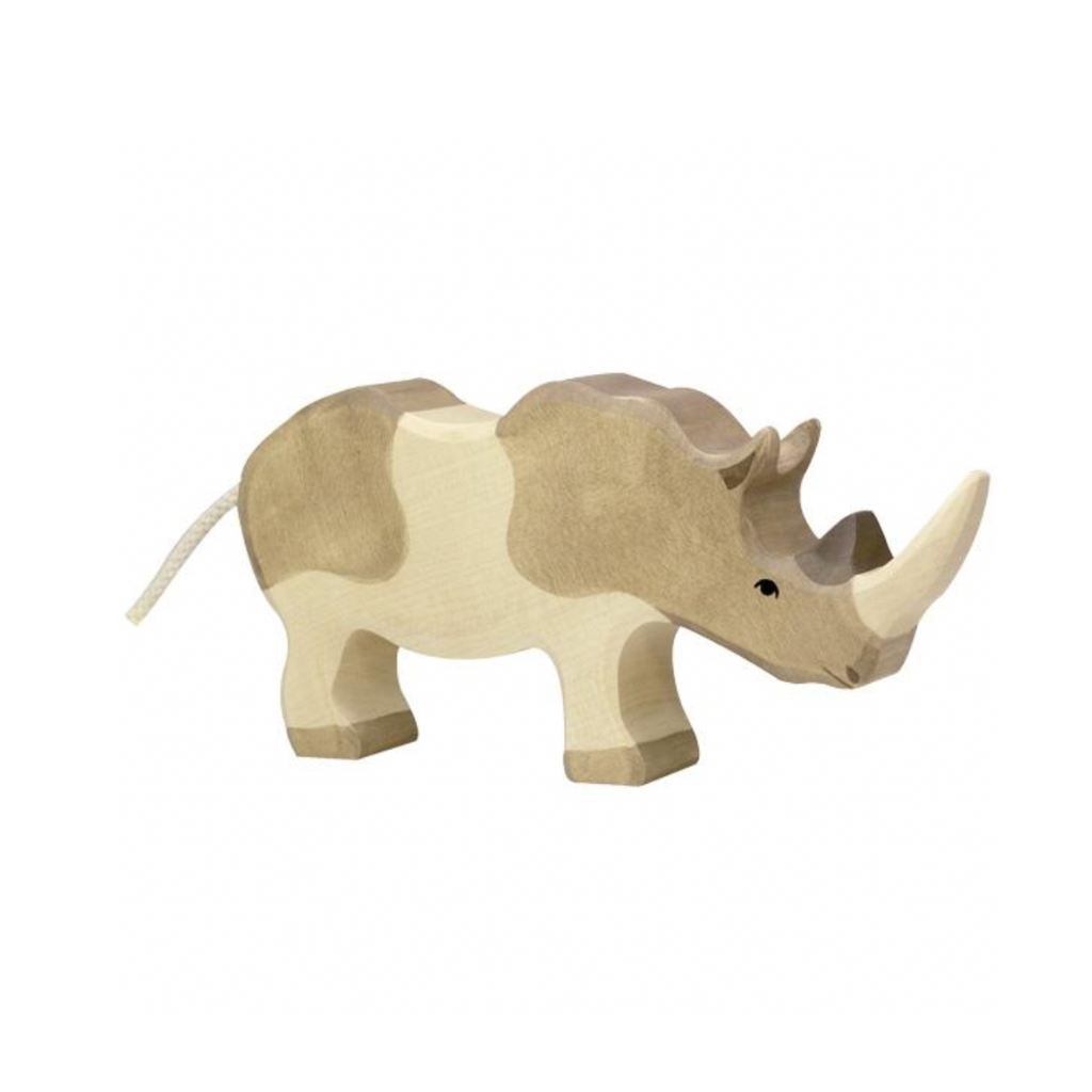 Holztiger Wooden Rhinoceros Figure