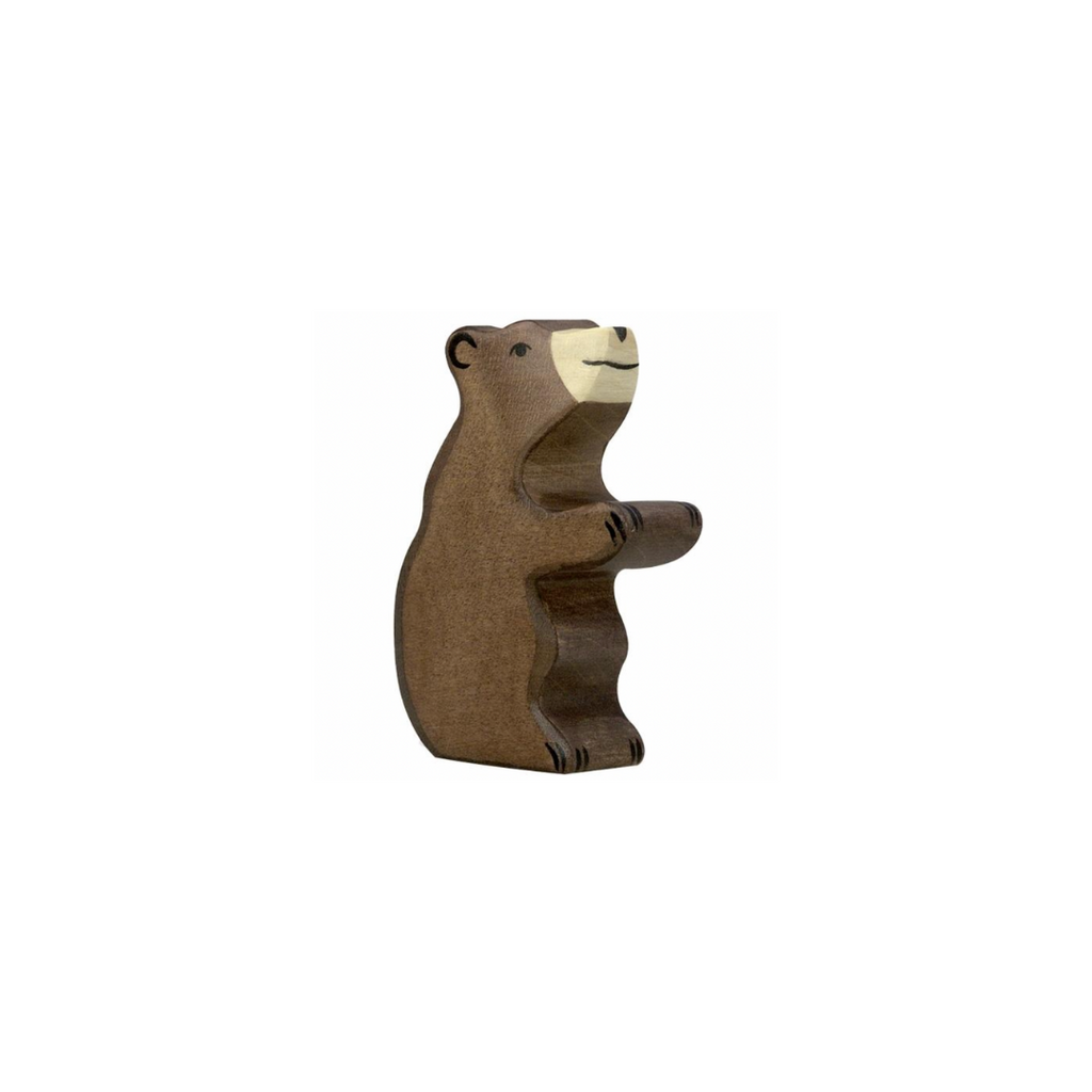 Holztiger Wooden Bear Cub Sitting Figure