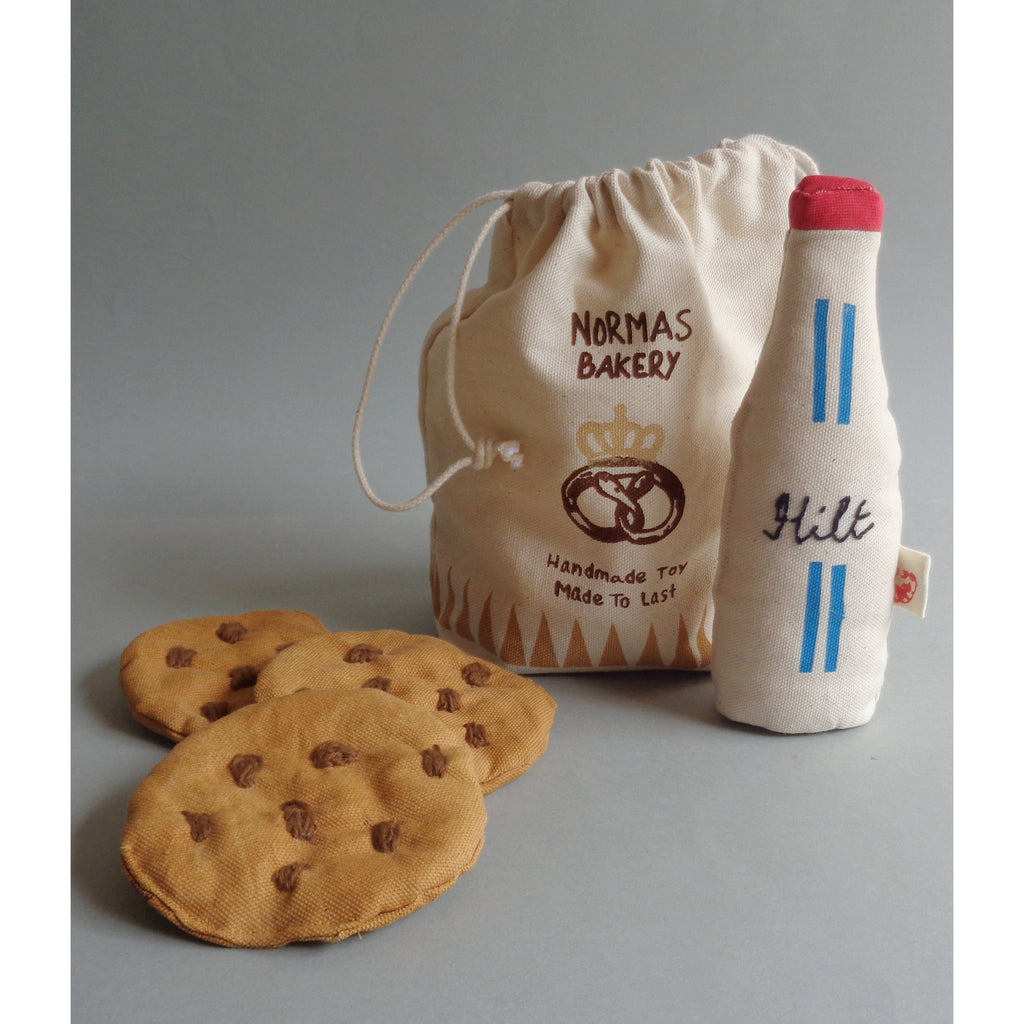 Chocolate Chip cookies and Milk Bottle Soft Toys ( 4 Piece)