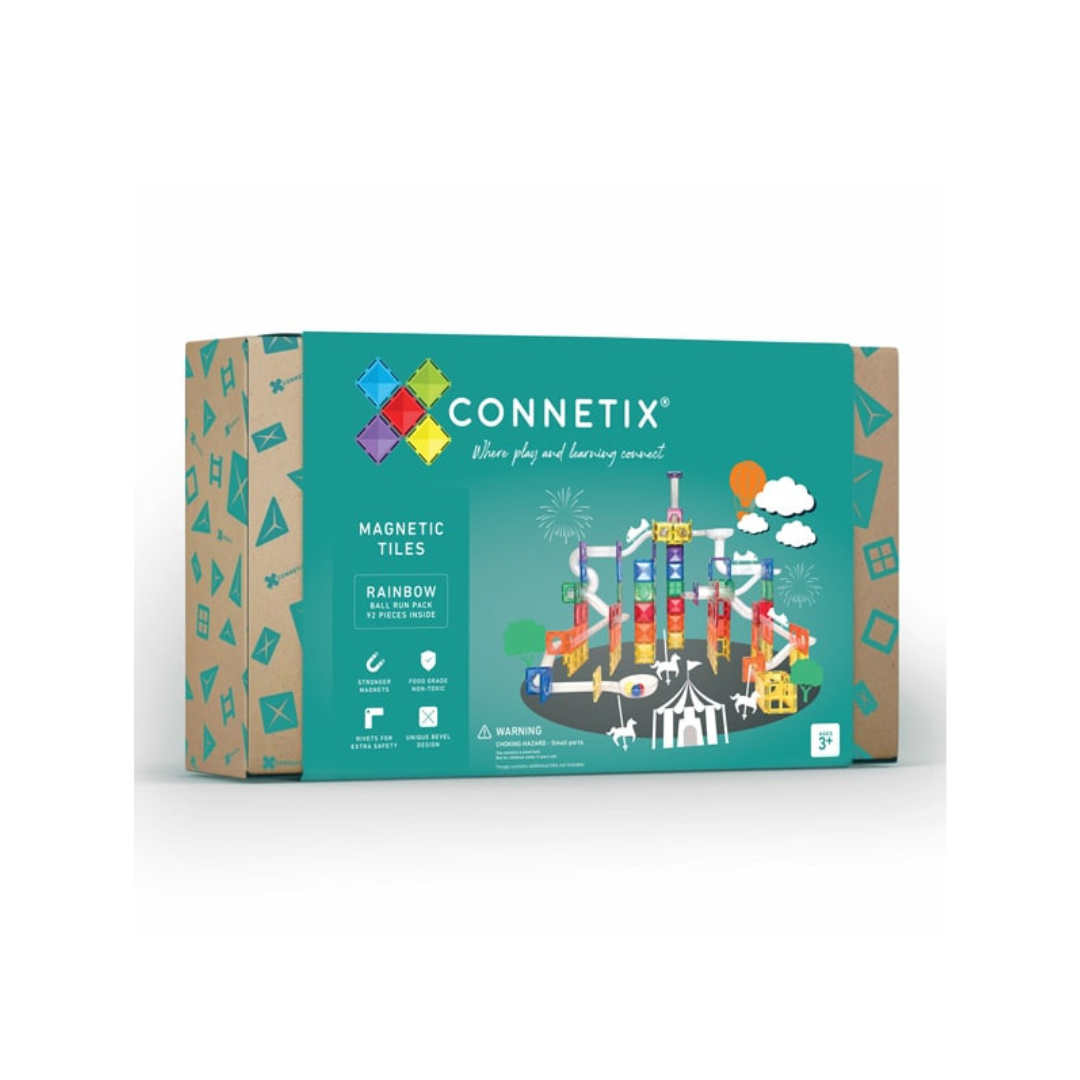 Rainbow Connetix Magnetic Tiles Marble Run (92 pieces)