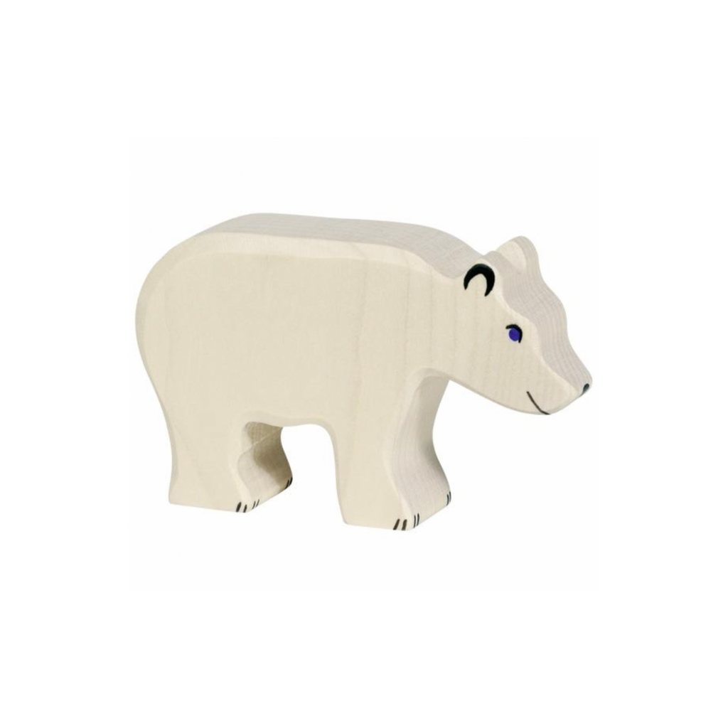 Holztiger Wooden Polar Bear Feeding Figure