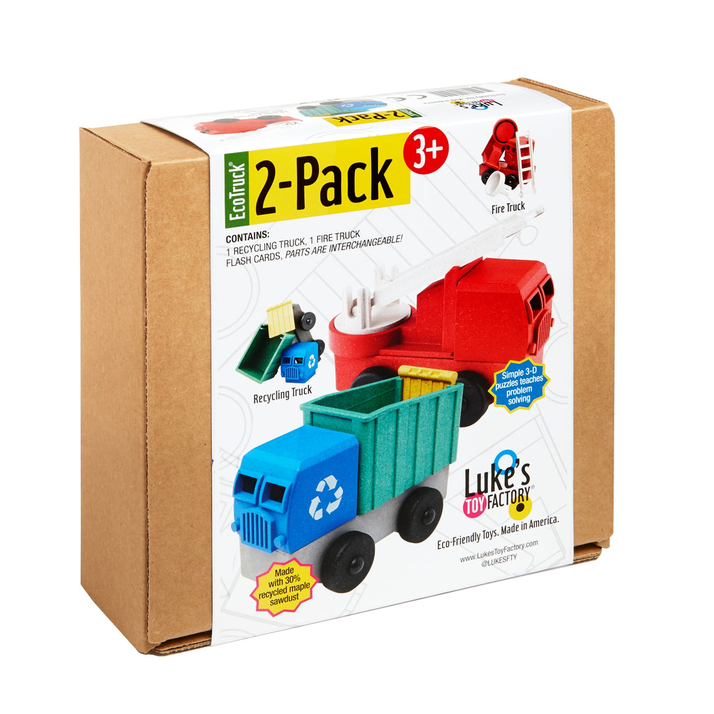 Luke's Toy Factory Fire Truck and Recycling Truck 2 Pack