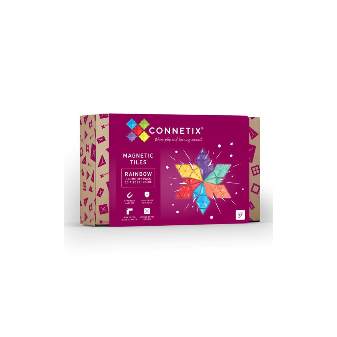 Rainbow Connetix Magnetic Tiles Geometry Pack (30 pcs)