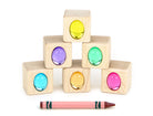 Everwood Friends Pastel Egg Gems 6 pc. Maple Block Set