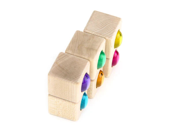 Everwood Friends Pastel Egg Gems 6 pc. Maple Block Set