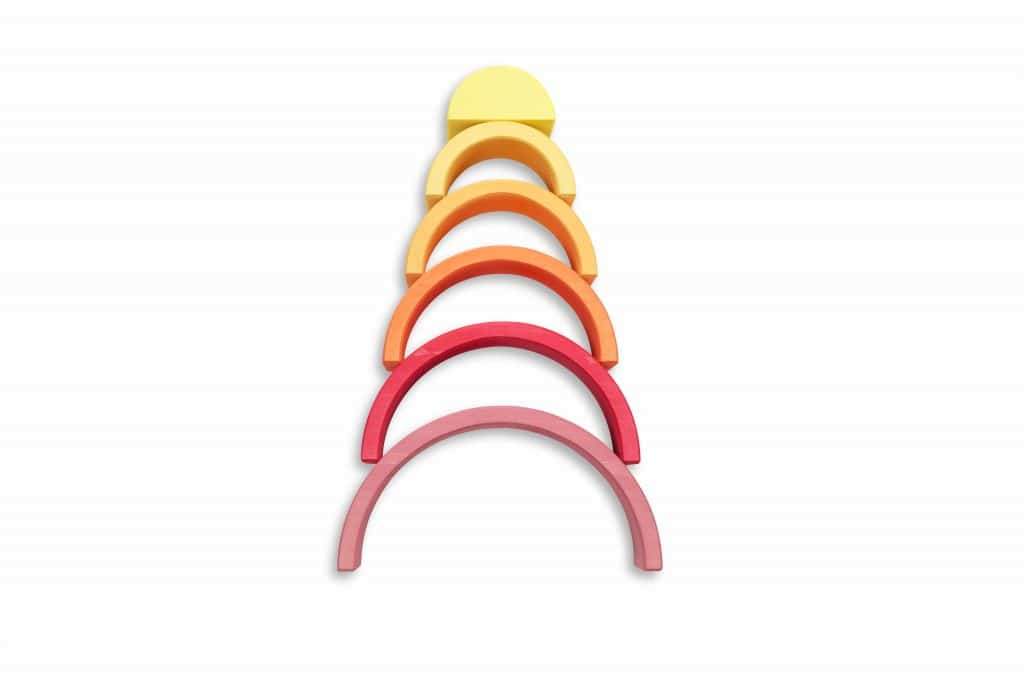 Ocamora 6 Piece Wooden Rainbow Stacker (PINK)