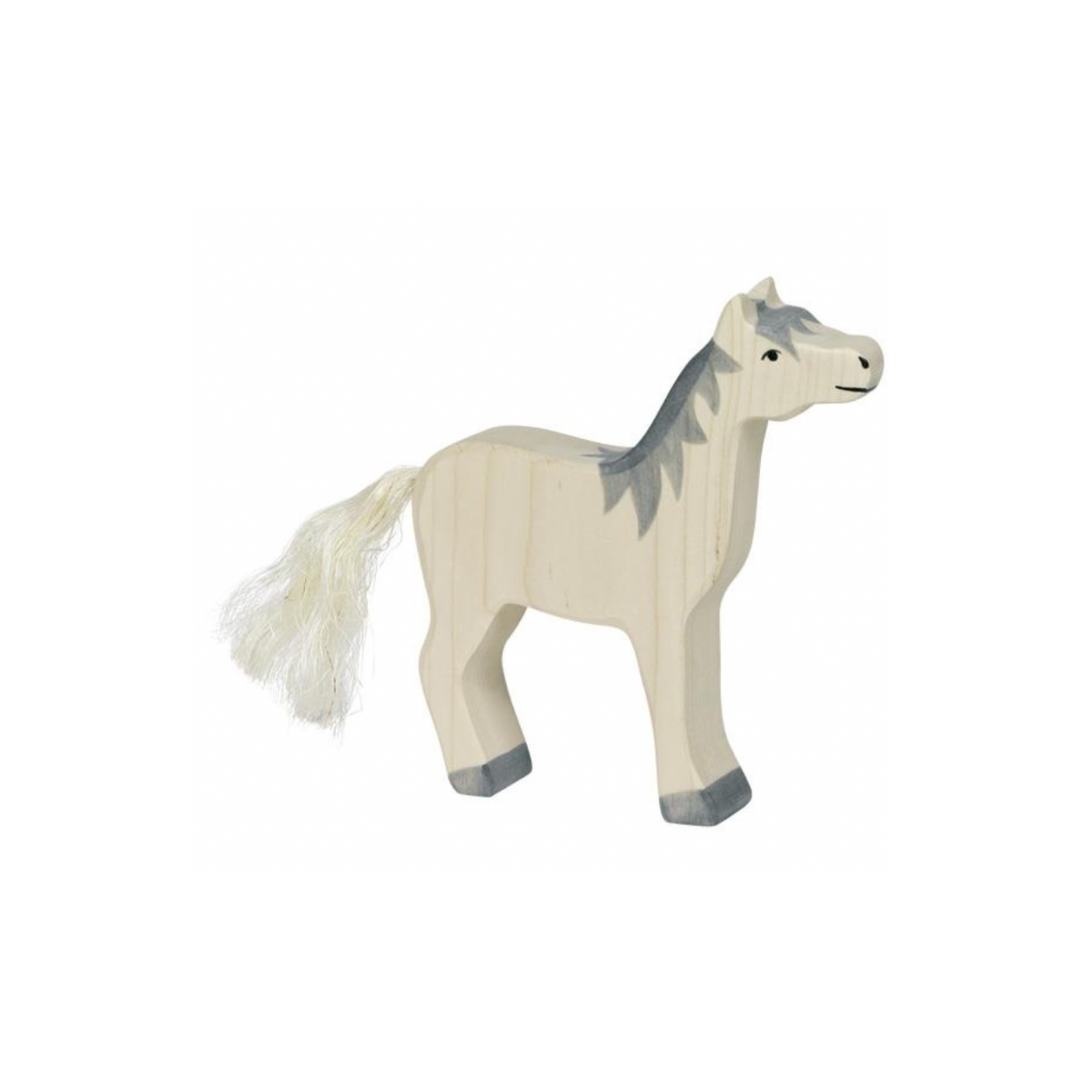 Holztiger Horse Gray Mane Head Raised