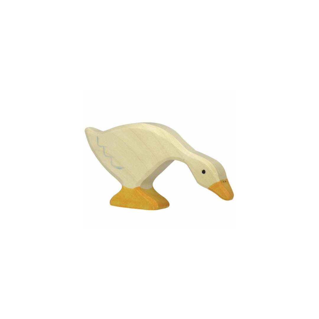 Holztiger Wooden Feeding Goose Figure