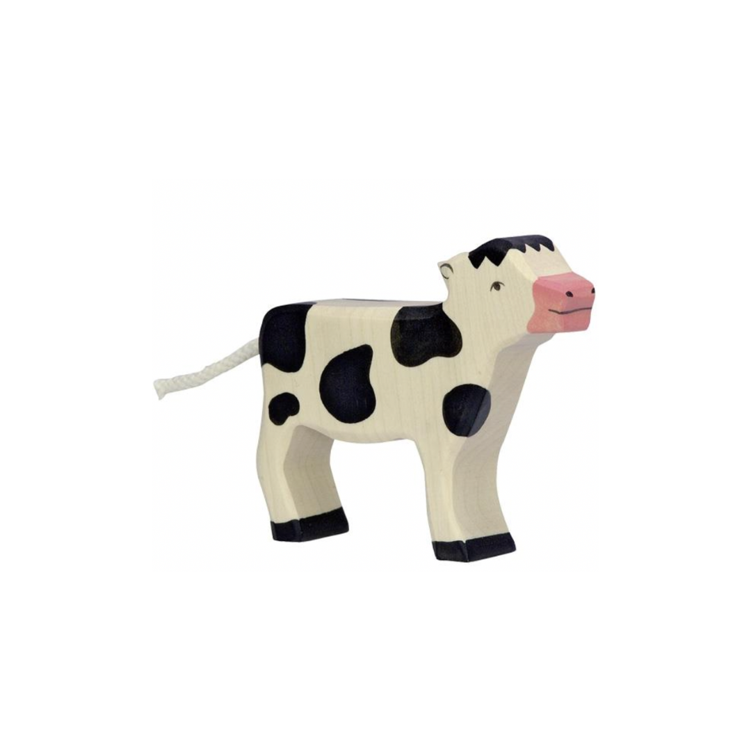 Holztiger Wooden Black Standing Calf Figure