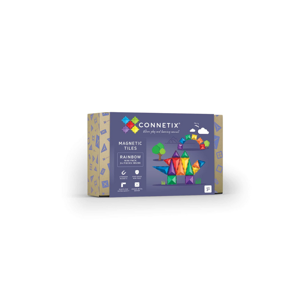 Connetix Magnetic Tiles | Rainbow Mini Pack (24 pcs)