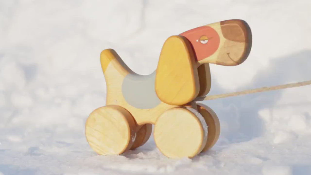 Wooden Pull Toy - Terrier Dog