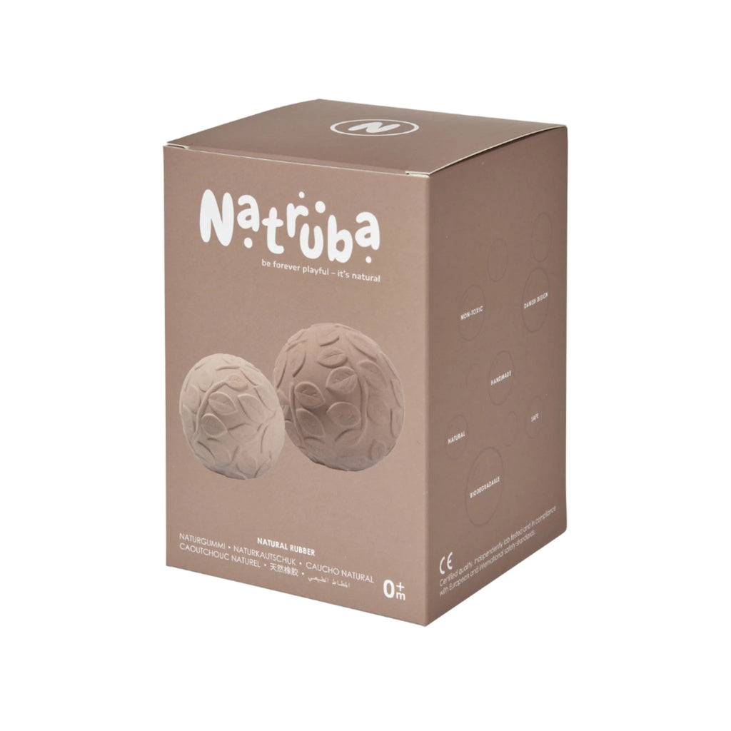 Natruba Natural Rubber Sensory Ball Set of 2 Brown