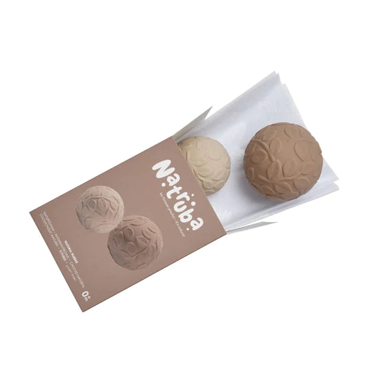 Natruba Natural Rubber Sensory Ball Set of 2 Brown