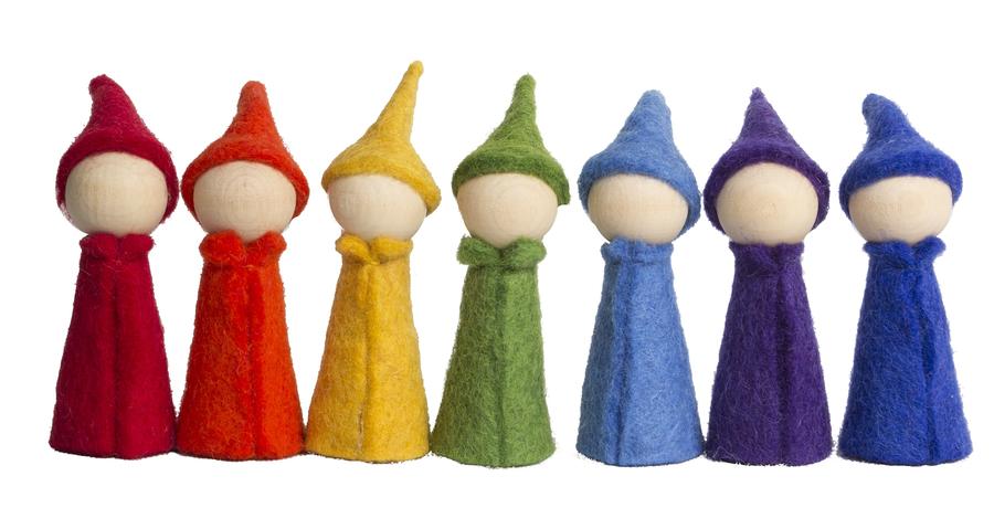 Rainbow Gnomes by Papoose Set of 7
